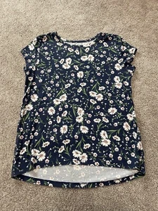 Children’s Place Girls Flower Short Sleeve Shirt Size L 10/12 - Picture 1 of 4