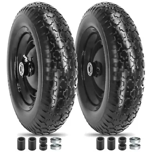 14.5” 4.80/4.00-8 Flat-free Solid Tire and Wheel with 3/4 & 5/8 Bearing 3" -6... - Picture 1 of 8