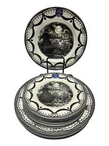 Royal Stafford Halloween Witch Sorcerer Moon Dinner & Salad Plates 12 Pc Set New - Picture 1 of 7