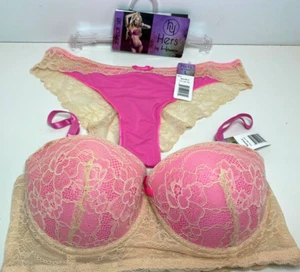 2 piece matching Bra & Panty sz. L (stretchy) Set Pushup Lightly line sz 36B - Picture 1 of 4