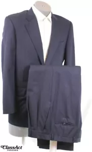 Hickey Freeman Men’s Wool 2 Piece Suit Blue Striped 39R Pleated Fronts 34" Waist - Picture 1 of 10