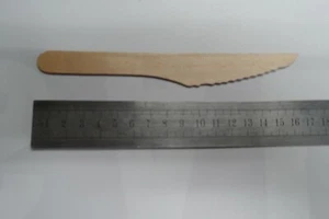  CUCHILLOS DE MADERA DESECHABLES A GRANEL X QTY 100 AMIGABLES CON EL MEDIO AMBIENTE | HYT - Imagen 1 de 3