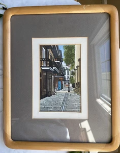 Artist Signed New Orleans Street Balcony Landmark 9.5x8.75" 1979 Vintage Framed - Bild 1 von 12