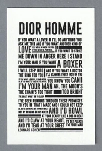 Carte publicitaire - advertising card - Dior Homme de Christian Dior - Picture 1 of 1