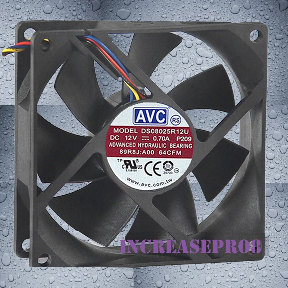 AVC DS08025R12U DC12V CPU Cooling Cooler Mute Fan 12V 0.7A 4-pin P016 8025 8CM - Image 1 of 4