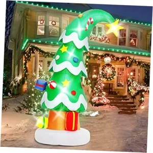 6 FT Christmas Outdoor Inflatable Decorations, Blow Up Christmas Tree with LED - Picture 1 of 8
