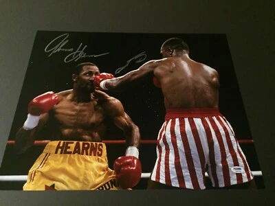 Thomas Hearns & Sugar Ray Leonard Dual Autographed 16x20 Photo - PSA Hologram - Image 1 of 4