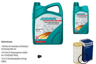 MAHLE, ADDINOL MAHLE Inspektionspaket 6L ADDINOL GIGA LIGHT MV 5W-30 für VW Golf VII 5G1 BQ1