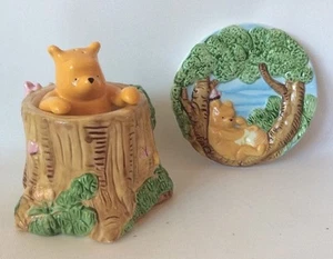 Treasure Craft Winnie The Pooh Classic Sculpted Salt/Pepper Shakers + Wall Decor - Picture 1 of 5
