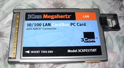 3Com Megahertz 10-100 LAN CardBus PC Card 3CXFE575BT 10/100 with XJACK Connector - Image 1 of 4
