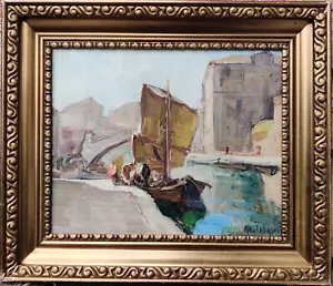 Knut Norman (1896-1977): SEGELBOOT IM CHOGGIAKANAL, Original Ölgemälde - Bild 1 von 7