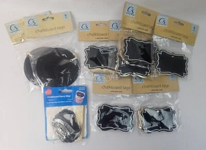 Lot 9 Round Scalloped Chalkboard Tags Jute Cord Mini Plant Signs Crafters Square - Picture 1 of 3