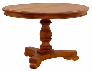 Dining Table, Round Timber Dining Table, Light Pecan Brown, Timber. - Picture 1 of 1