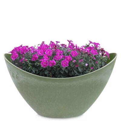 Pflanzschale Blumenschale oval Jardiniere grün 2 Größen - Bild 1 von 4