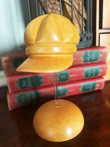 Vintage Neiman Marcus Wood Newsboy Hat Stand - Picture 1 of 6