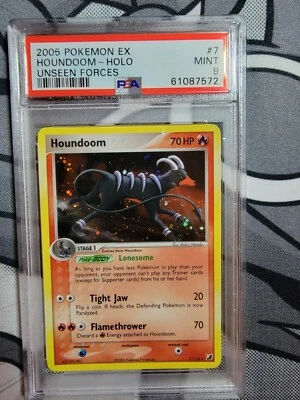 Houndoom 7/115 EX UNSEEN FORCES Holo Rare Graded Pokemon Card - PSA 9 - Image 1 of 2