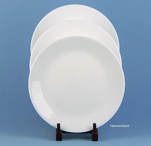 Corning / Corelle WHITE COUPE: Set of 3 Dinner Plates, EXCELLENT Condition! USA - Picture 1 of 3