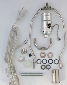 silver lamp part kits- off/on pull-chain, 7" harp, neck TD-397PC - Picture 1 of 1