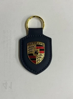 Portachiavi BLU SCURO Nuovo Porsche Macan Cayenne Cayman Boxster Panamera Taycan - Immagine 1 di 2
