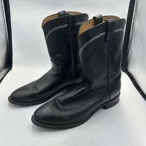 Stivali western uomo Justin 3233 pull on cowboy pelle nera taglia 13 D MOLTO BUONI - Foto 1 di 13