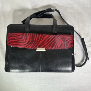 Vintage Wilsons Italian Black Leather Pelle Studio Briefcase Messenger Bag - Picture 1 of 23