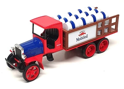 Ertl 1/34 Scale 19493 - 1925 Kenworth Stake Truck Mobiloil - Red/Blue/White - Image 1 of 4