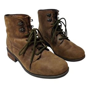 UGG Australia Denhali Lace Up Brown Patina Leather Hiking Boots 7.5 Gorpcore - Picture 1 of 12