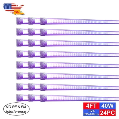 24Pack 40W LED Black Lights, Blacklight Bar with Plug and Switch For Party Decor - Image 1 of 4