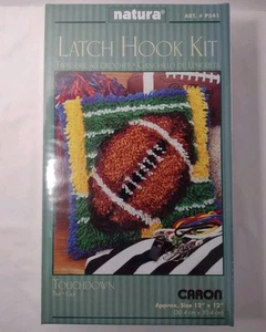 NEW Latch Hook Kit Football Touchdown Caron #P541 Approx 12"x12" Sealed  - Picture 1 of 3