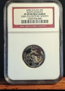 2006 Proof Statehood Quarter North Dakota 'Collectors Society' NGC PF 69 Ult Cam - Picture 1 of 7