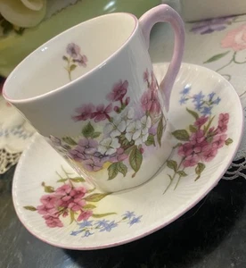 Vintage Shelley 13428 Fine Bone China Dainty Shape Demitasse Duo Stocks - Picture 1 of 3