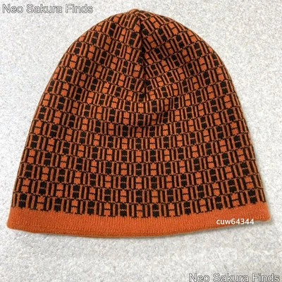 Auténtico gorro de cachemir con logotipo HERMES H excelente naranja/marrón LA Foto 1 de 4