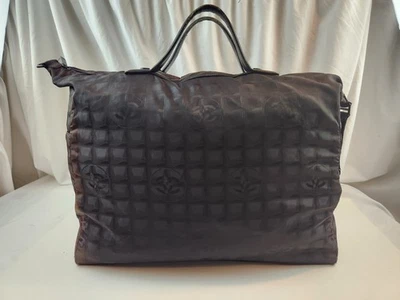 Auténtico bolso de fin de semana CHANEL Travel Line negro equipaje de mano coco grande Foto 1 de 4
