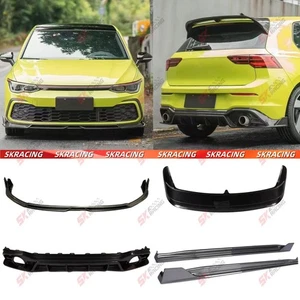 Carbon Fiber Front Rear Lip Bumper Spoiler Wing Bodykit For Volkswagen GTI 22-24 - Picture 1 of 20