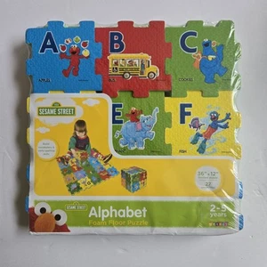 Sesame Street Alphabet Foam Floor Puzzle Elmo Cookie Monster Abby Big Bird - Picture 1 of 7
