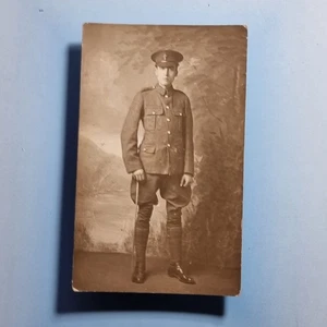 WW1 Soldier Postcard C1916 Real Photo Jodphurs Puttees Royal Fusiliers - Picture 1 of 2