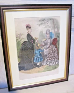 La Mode Illustree French Fashion magazine C1860+ Lythograph . Signed - Picture 1 of 2