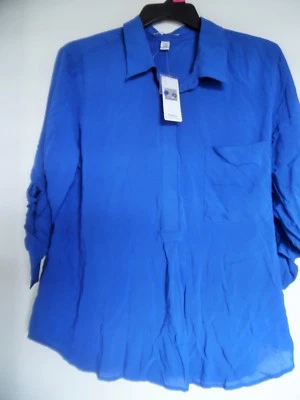 Túnica DALIA azul gola alta baixa boho tamanho GG nova com etiquetas - Imagem 1 de 3