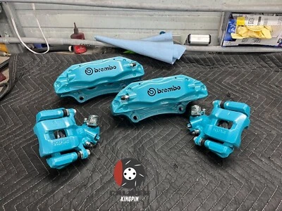 Juego de frenos de pinza delanteros/traseros con recubrimiento en polvo azul Acura TL-S 2004/2008 Foto 1 de 4