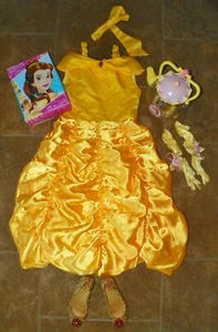 DISNEY Beauty And The Beast BELLE Halloween COSTUME 7 8 10 ? + Accessories - Picture 1 of 11