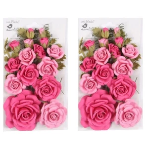 2 Packungen - Annis Papierblumen - kostbare rosa kleine Vogelblumen 21/Stück - Bild 1 von 1
