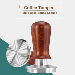 Herramienta niveladora calibrada espresso manipuladora de café 30 libras base ondulada cargada con resorte - Imagen 1 de 17