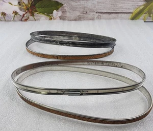 2 Vintage Embroidery Hoop " Metal Oval Spring Tension & Cork Lined - Picture 1 of 11