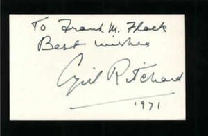 Cyril Ritchard D.1977 Actor Signed 3" x 5" Index Card