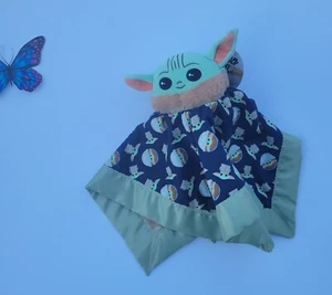 Lovey Star wars Grogu child Squishmallow  Plush Security Blanket, Cotton Print,  - Picture 1 of 8