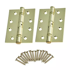 Bisagras de puerta con accesorios de 4 pulgadas doble rodamiento de bolas latón chapado en acero 2 piezas - Imagen 1 de 8