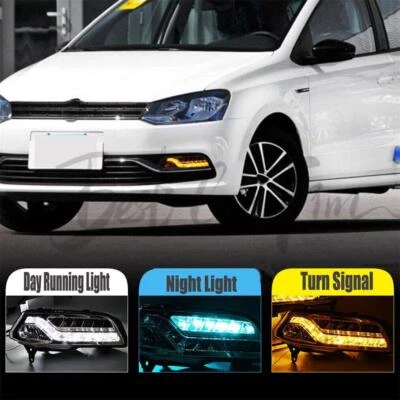 Luz antiniebla delantera LED DRL transmisor 3 colores para Volkswagen Polo 2014-2018 Foto 1 de 4
