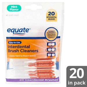 Equate Mint Interdental Brushes Value Pack Flexible Head Straight Bristles 20 Ct - Picture 1 of 3