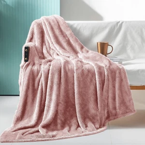 Exclusivo Mezcla Plush Fuzzy Fleece Throw Blanket Extra Large, Super Soft, Fluff - Picture 1 of 9