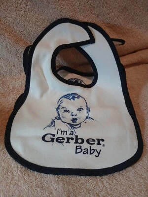 Babero Coleccionista I'm A Gerber Bebé Blanco Azul Nuevo Hecho por Gerber Lote De 2 Foto 1 de 4